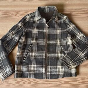Zara Plaid Jacket Wool Blend Fleece Lined Full Zip Men’s Size Small